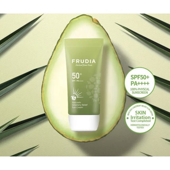 Frudia Avocado Greenery Relief Sun Cream – Protector Solar Hidratante con Extracto de Aguacate para una Piel Protegida y Nutrida