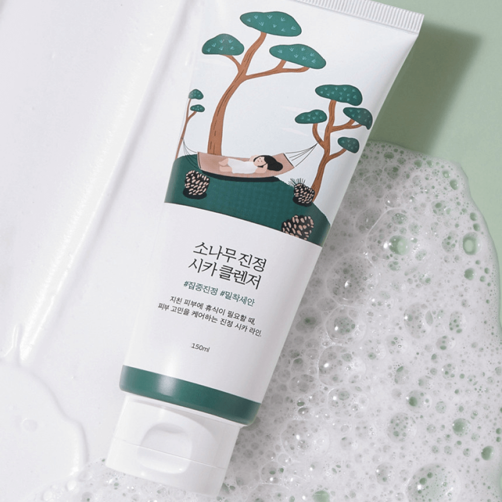 Espuma Limpiadora con Extracto de Pino y Centella para Piel Problemática  Round Lab Pine Calming Cica Cleanser